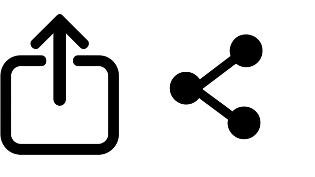 Symboles Partager ou Envoyer à 